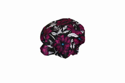 purple, black and white african wax print satin lined hair bonnet