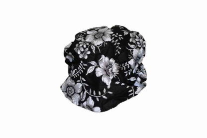 black and white african wax print satin lined hair bonnet